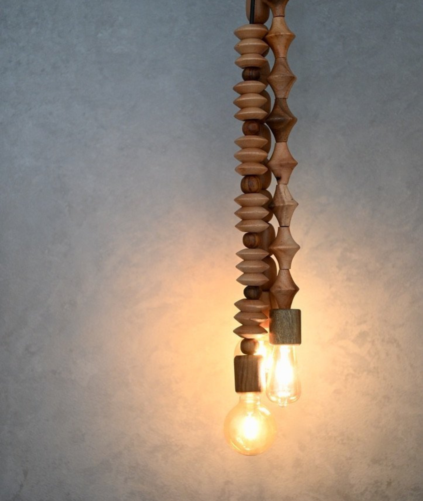 Geometric Wooden Beads String Droplight Hanging Lamp