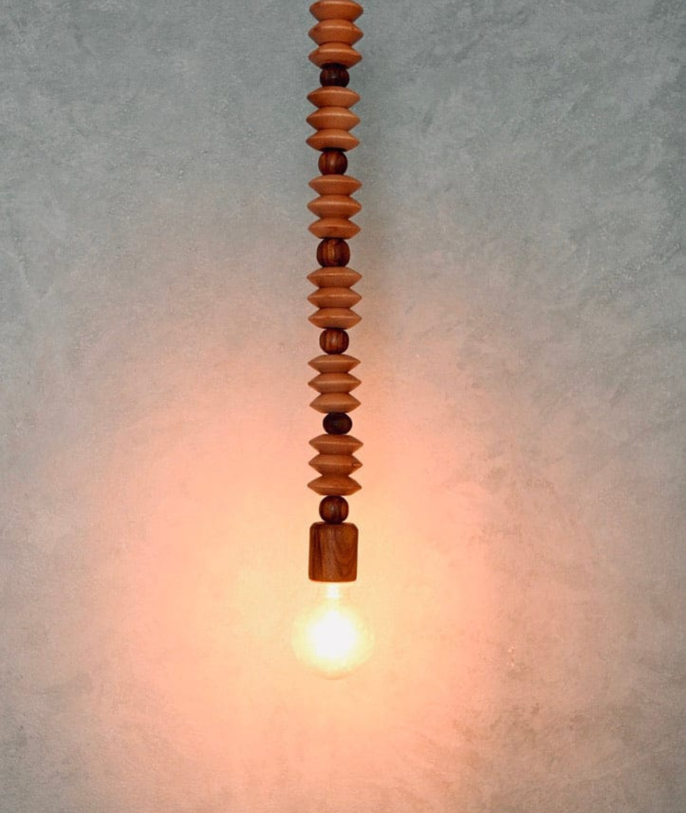 Geometric Wooden Beads String Droplight Hanging Lamp