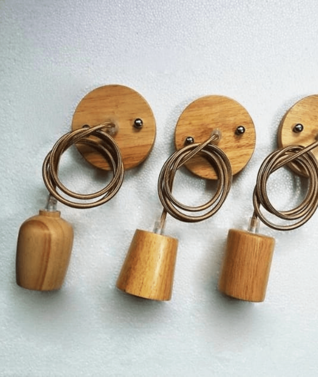 Wooden Pendant Lights Hanging Switch Light Holder