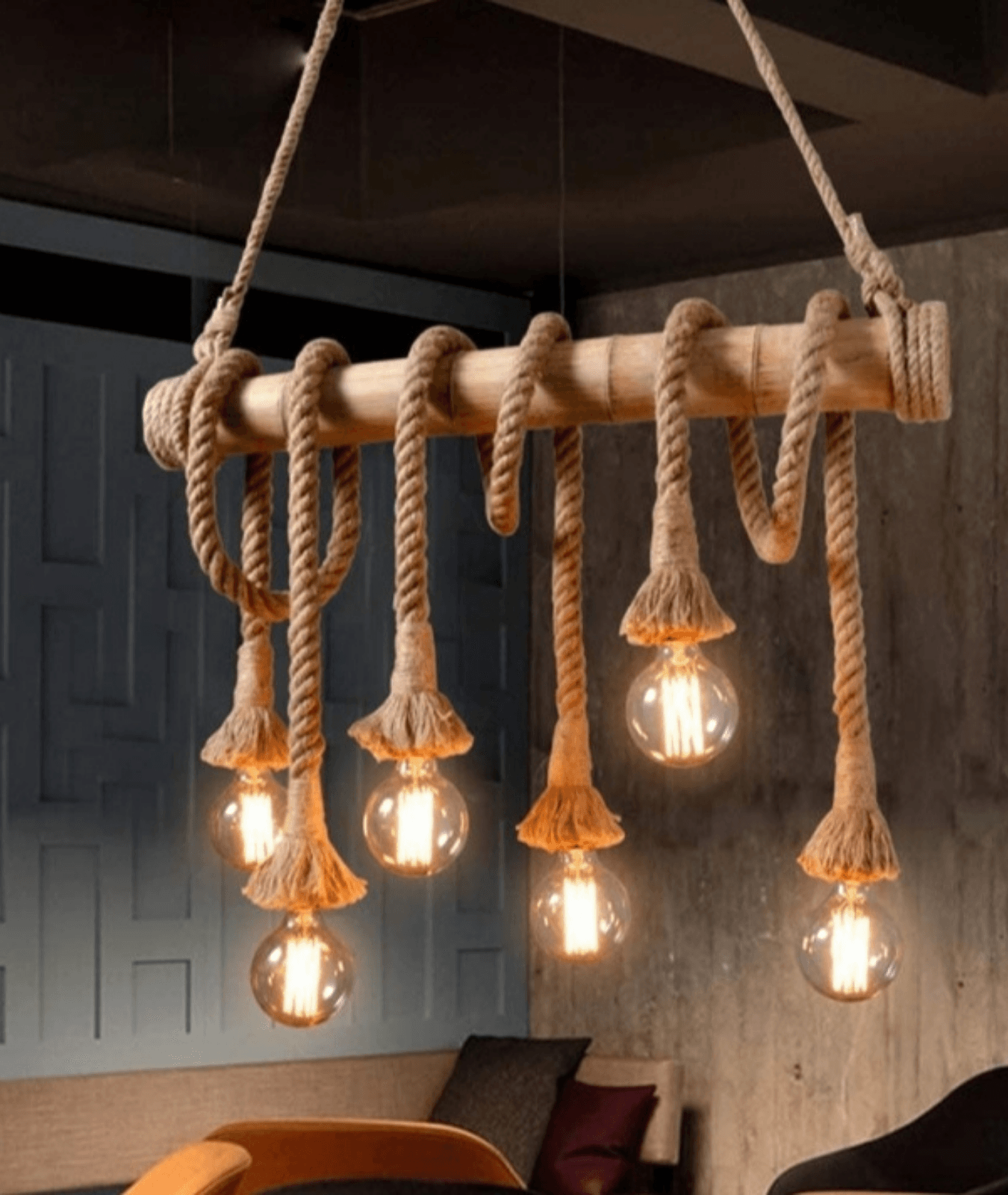 Rustic Vibes 6 Light Rope Chandelier