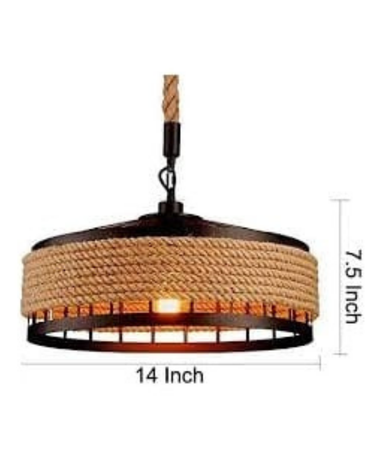 Hemp Rope Metal Hollow Pendant Light
