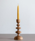 Wooden Pillar Candlestick Holder