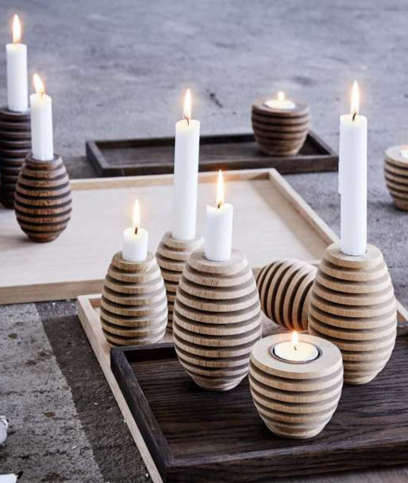 Round Pinecone Candle Holder