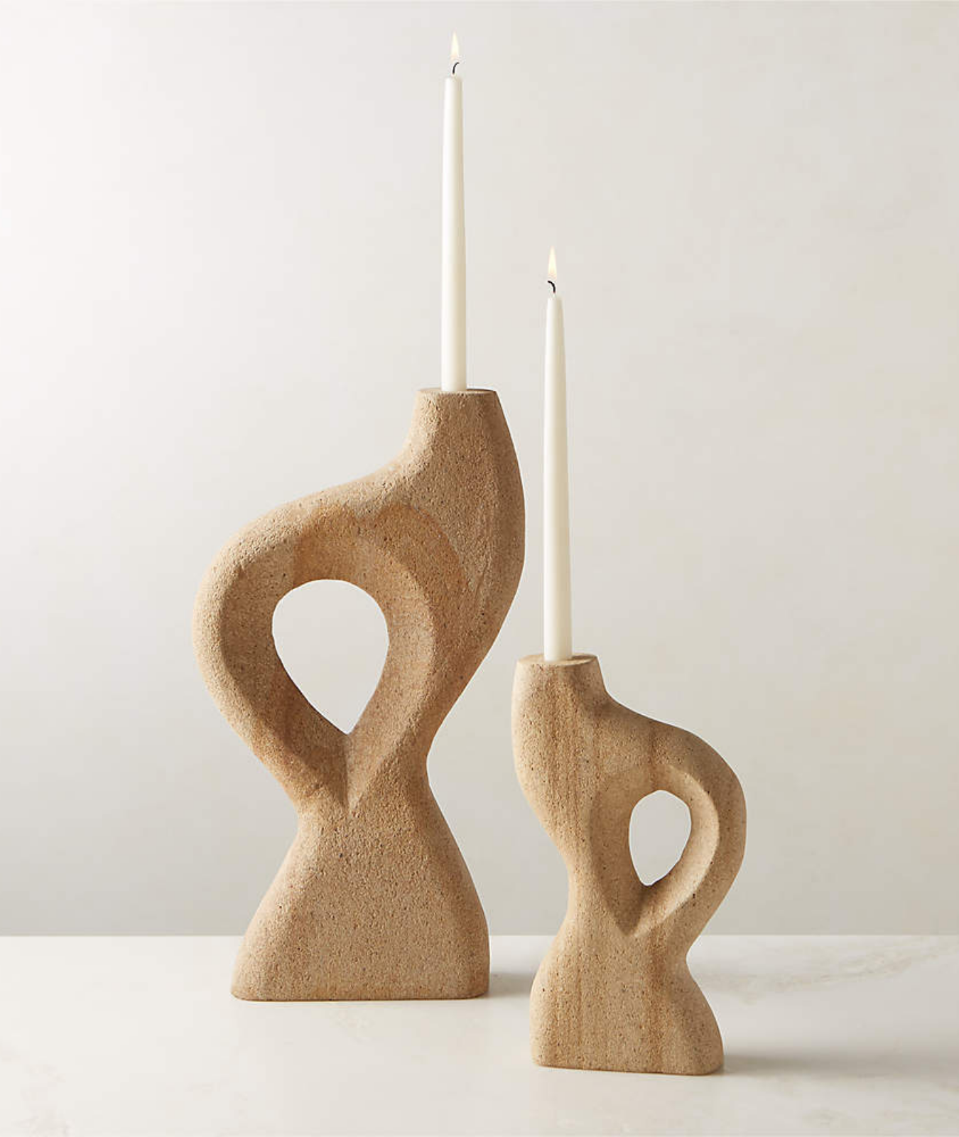 Tima Yellow Stone Taper Candlestick Holder