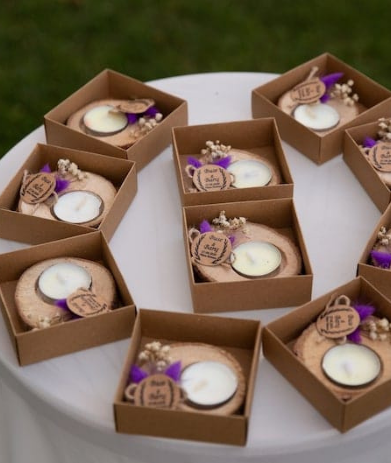 Personalized Wedding Wooden Tealight Holder