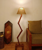 Modern Angled Wood Floor Lamp