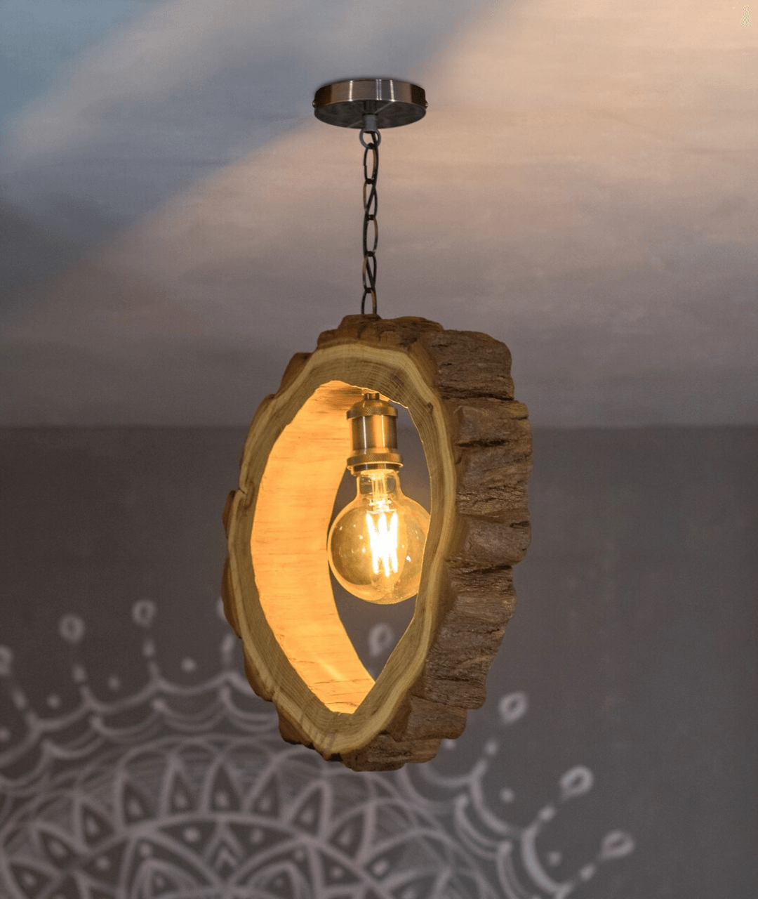Handcrafted Wood Rustic Pendant Light Chandelier