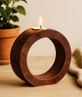 Concentric  Wooden Candle Holder