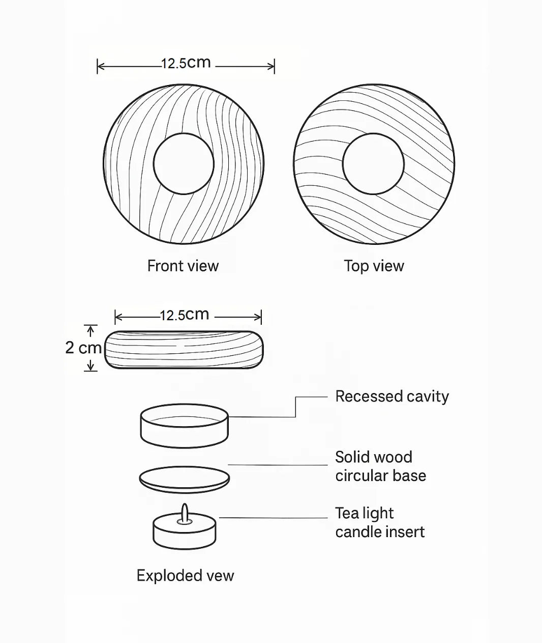 Wooden Eye Tealight Holder