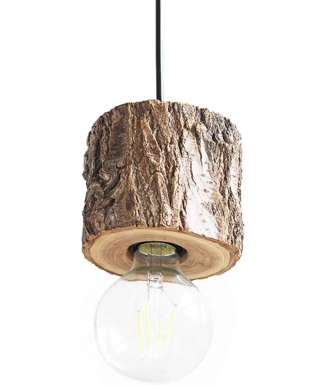 Original Wood Log Hanging Pendent Lamp
