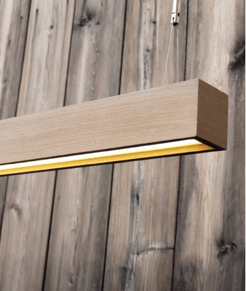 Minimalist Ash Wood Linear LED Pendant