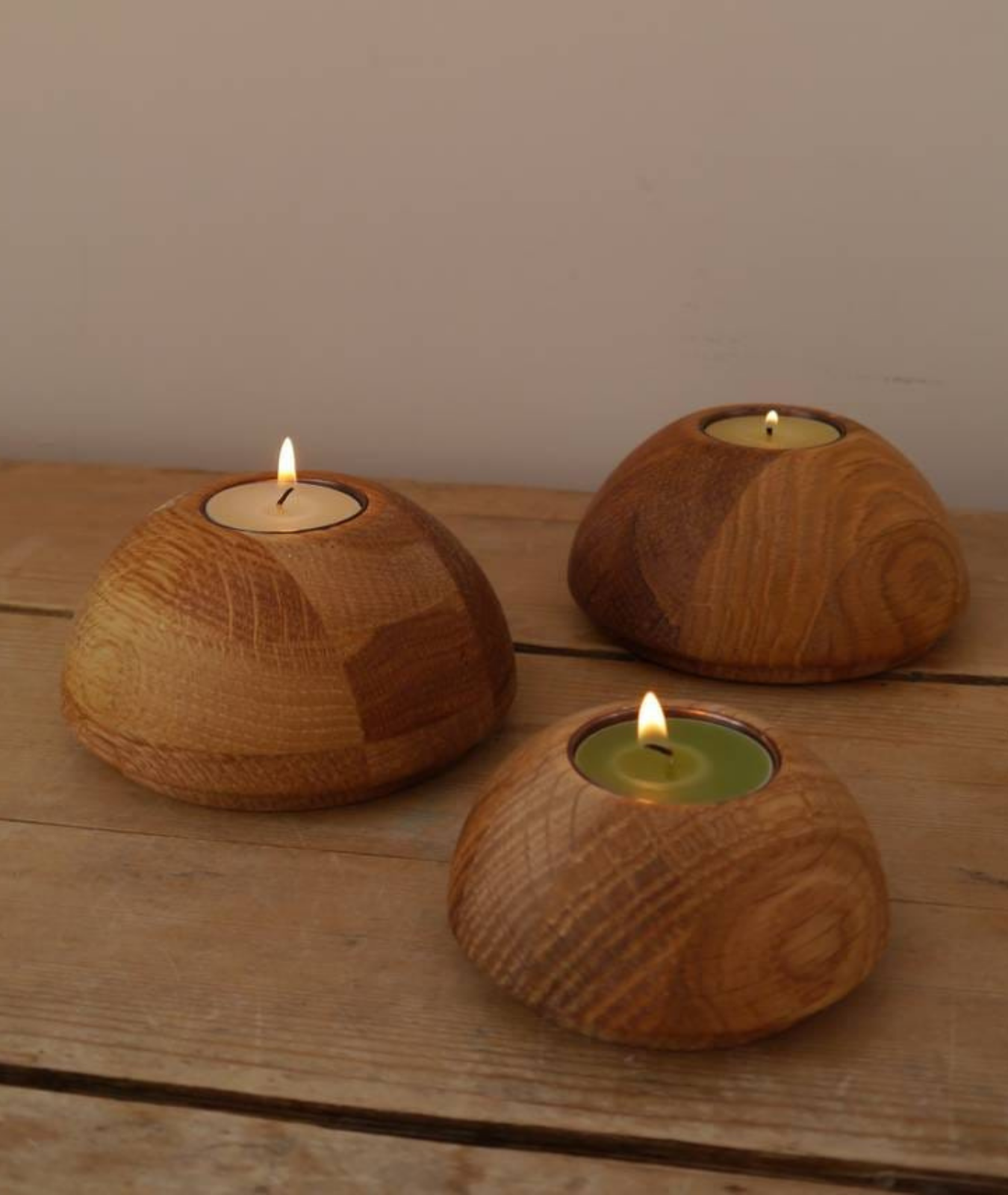 Orb Shaped Wooden Candle Holder