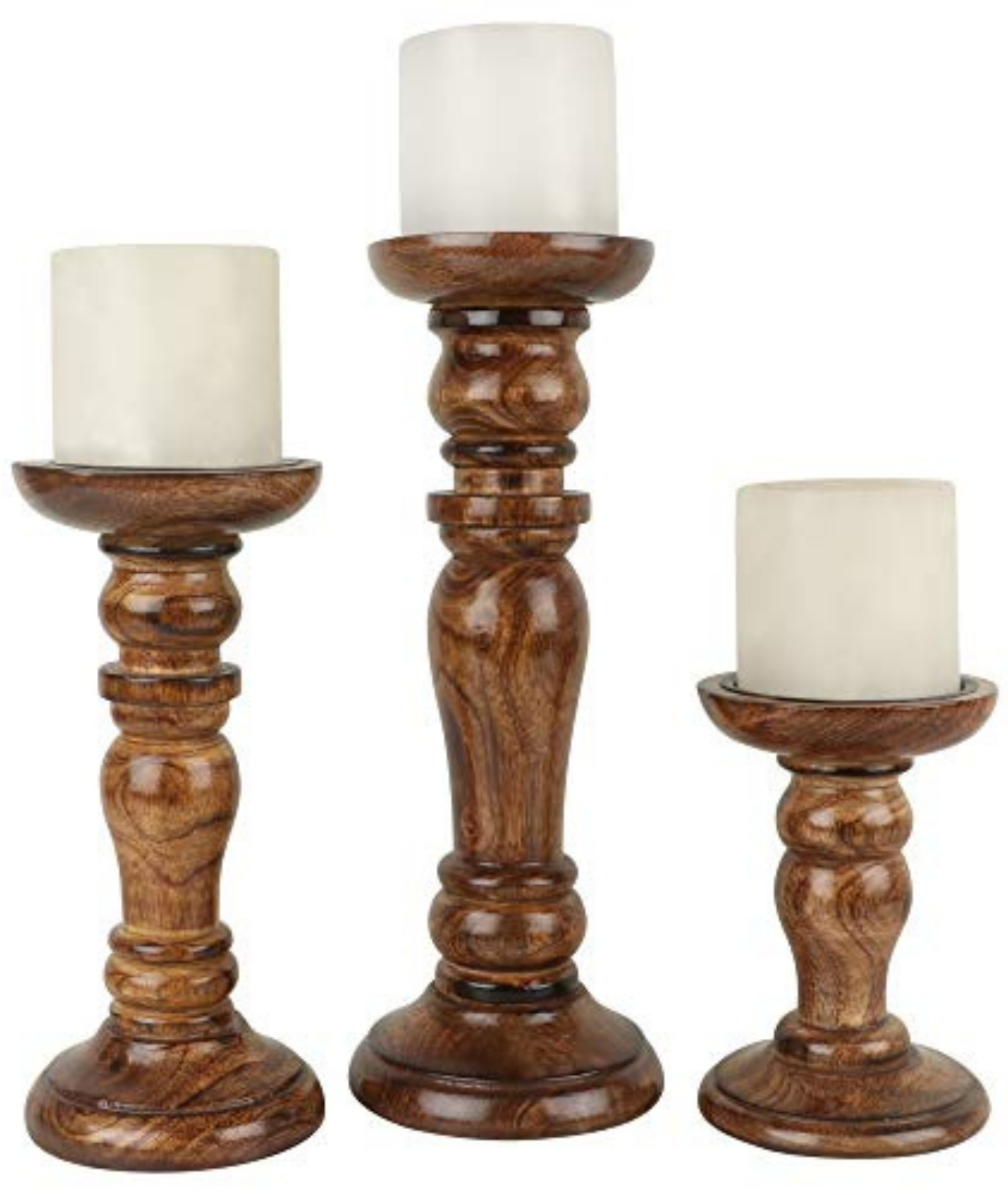 Treen Turned Oak Candlestick Holder