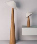 Wooden Tipped Hat Floor Lamp