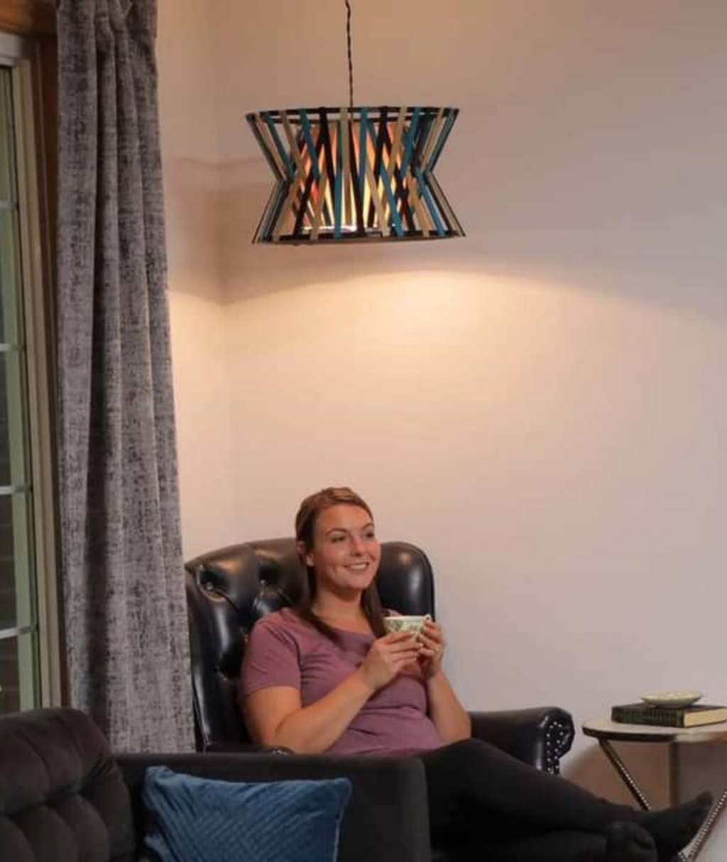 DIY Paint Stick Wooden Hanging Lamp