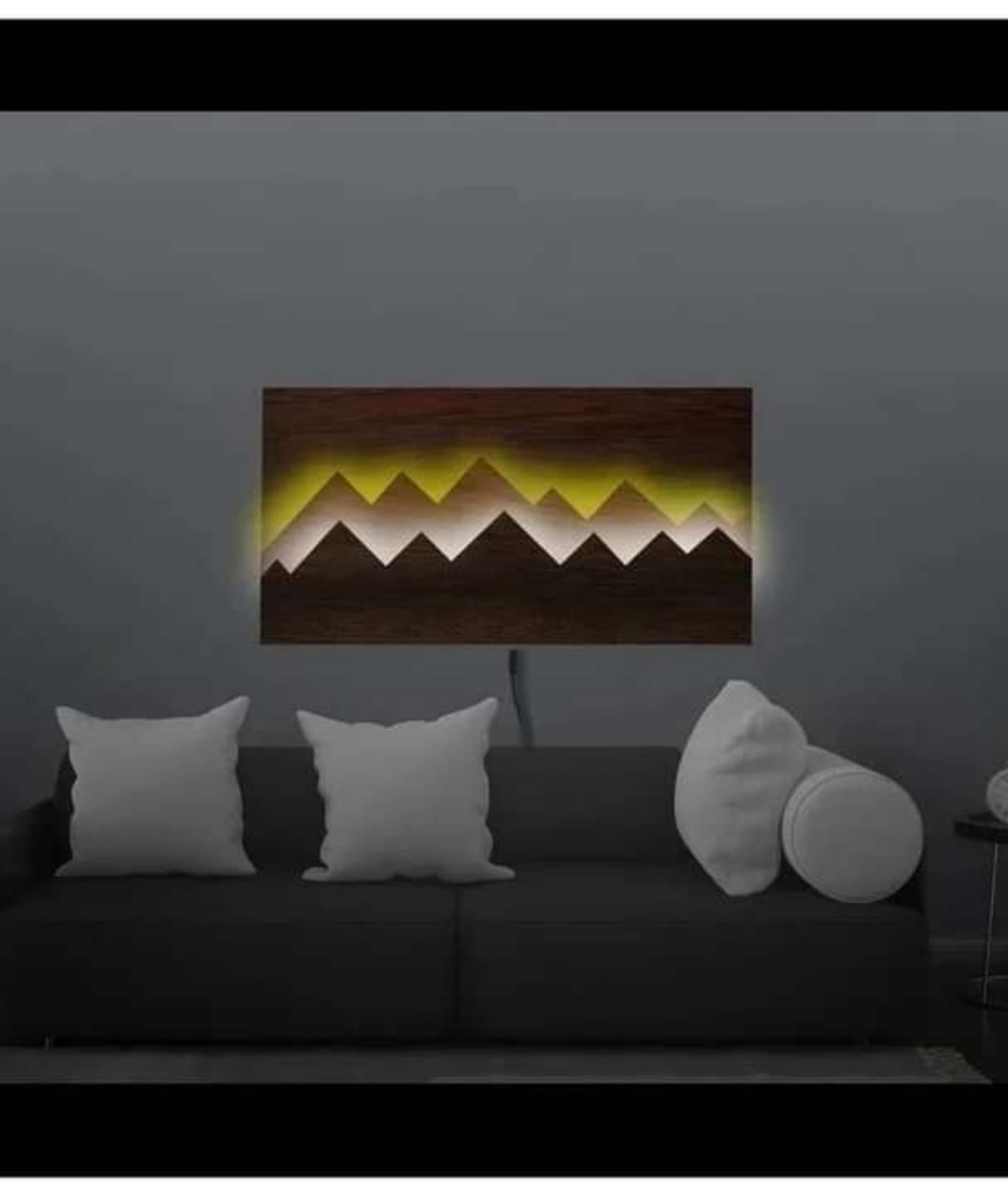 Mountain Wooden LED Wall Art Lamp