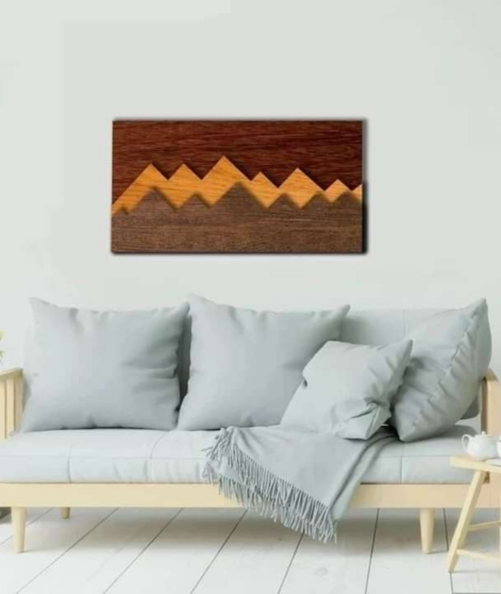 Mountain Wooden LED Wall Art Lamp