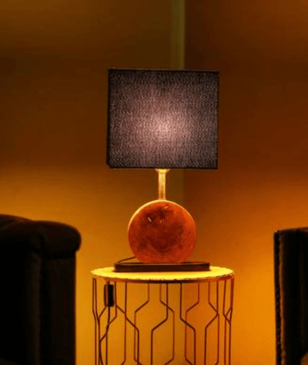 Moon Table Lamp or Large Round Wood Table Lamp