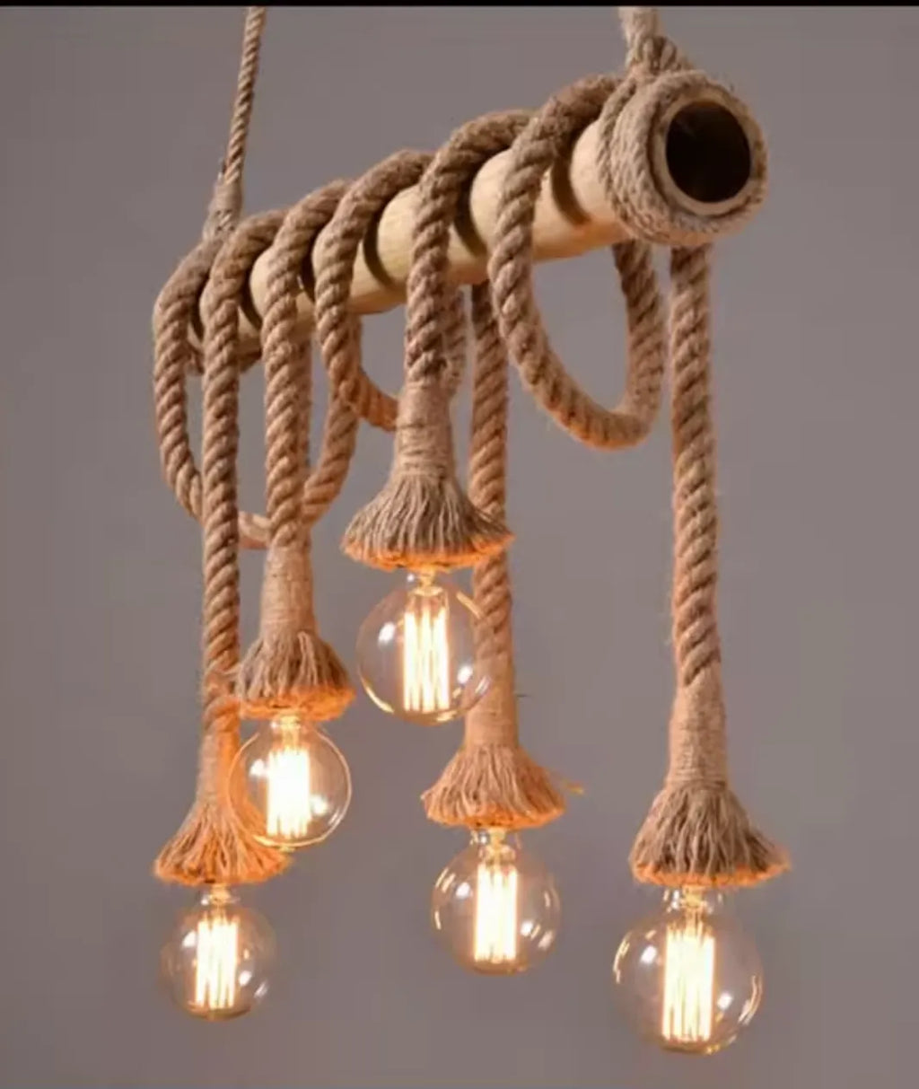Rustic Vibes 6 Light Rope Chandelier