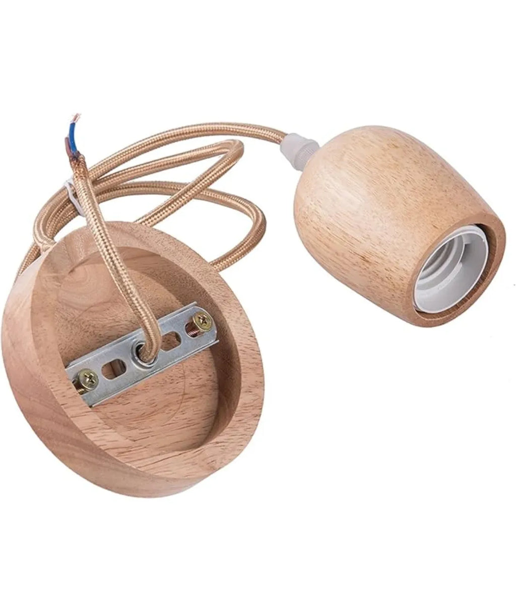 Wooden Pendant Lights Hanging Switch Light Holder