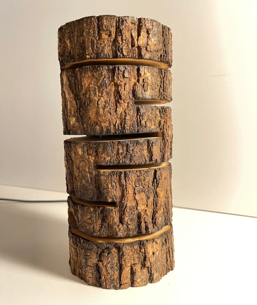 Glowing  Log Wooden Lamp