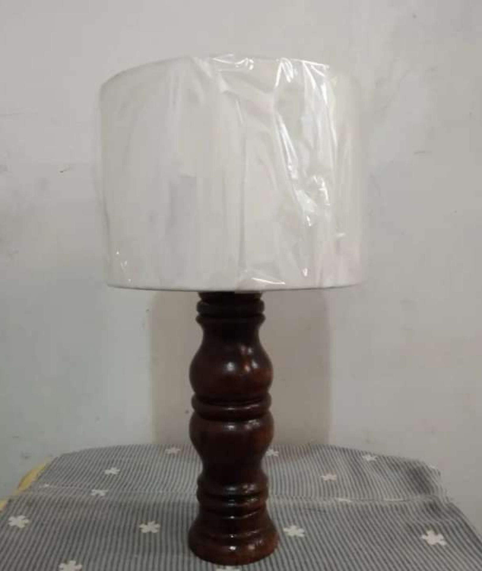 Midcentury Segmented Wooden Table Lamp