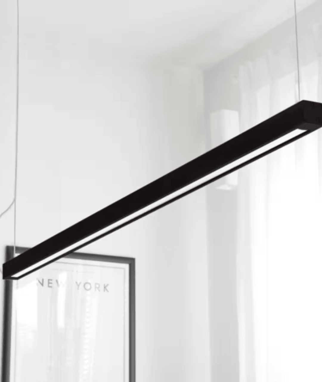 Minimalist Ash Wood Linear LED Pendant