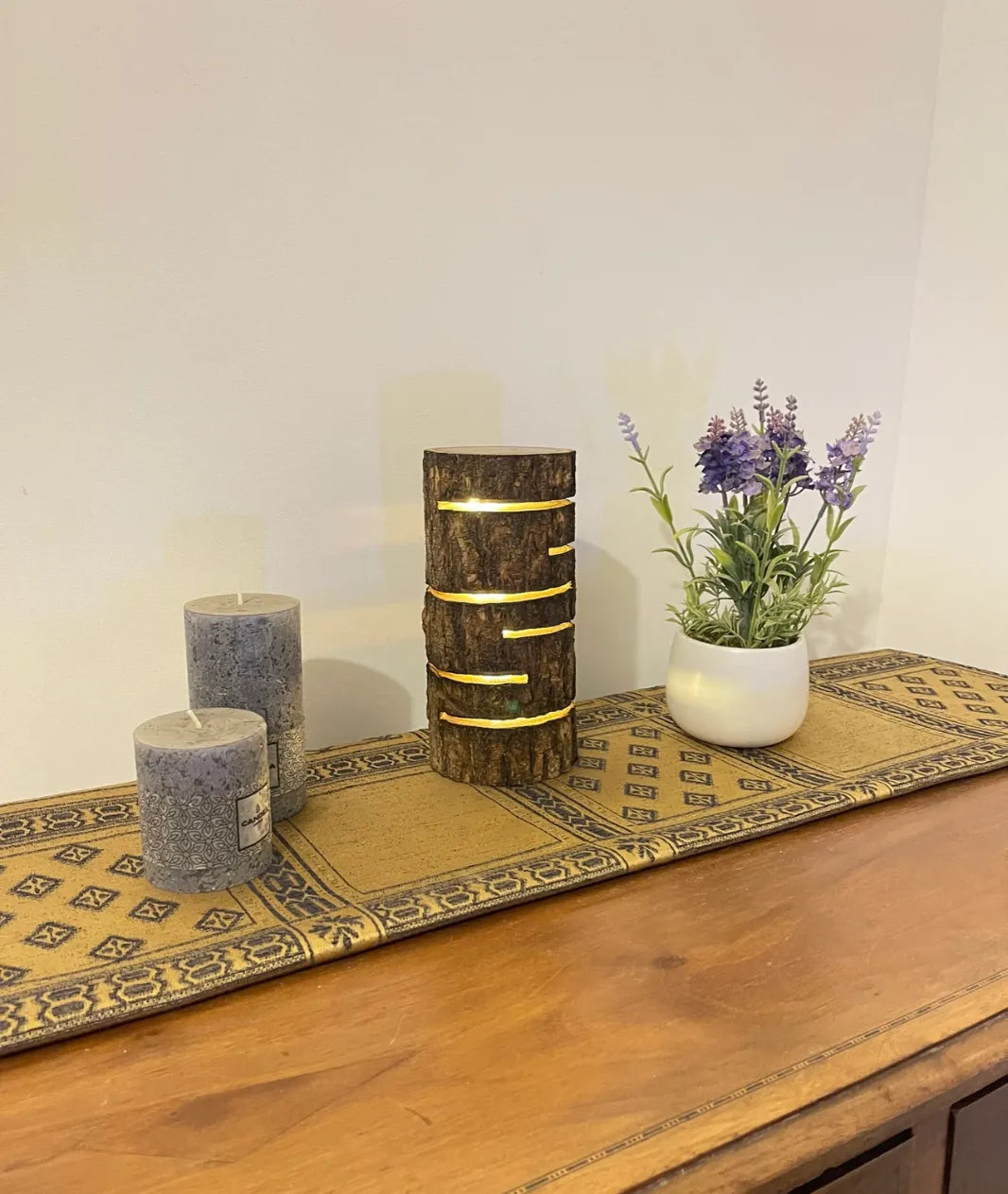 Glowing  Log Wooden Lamp