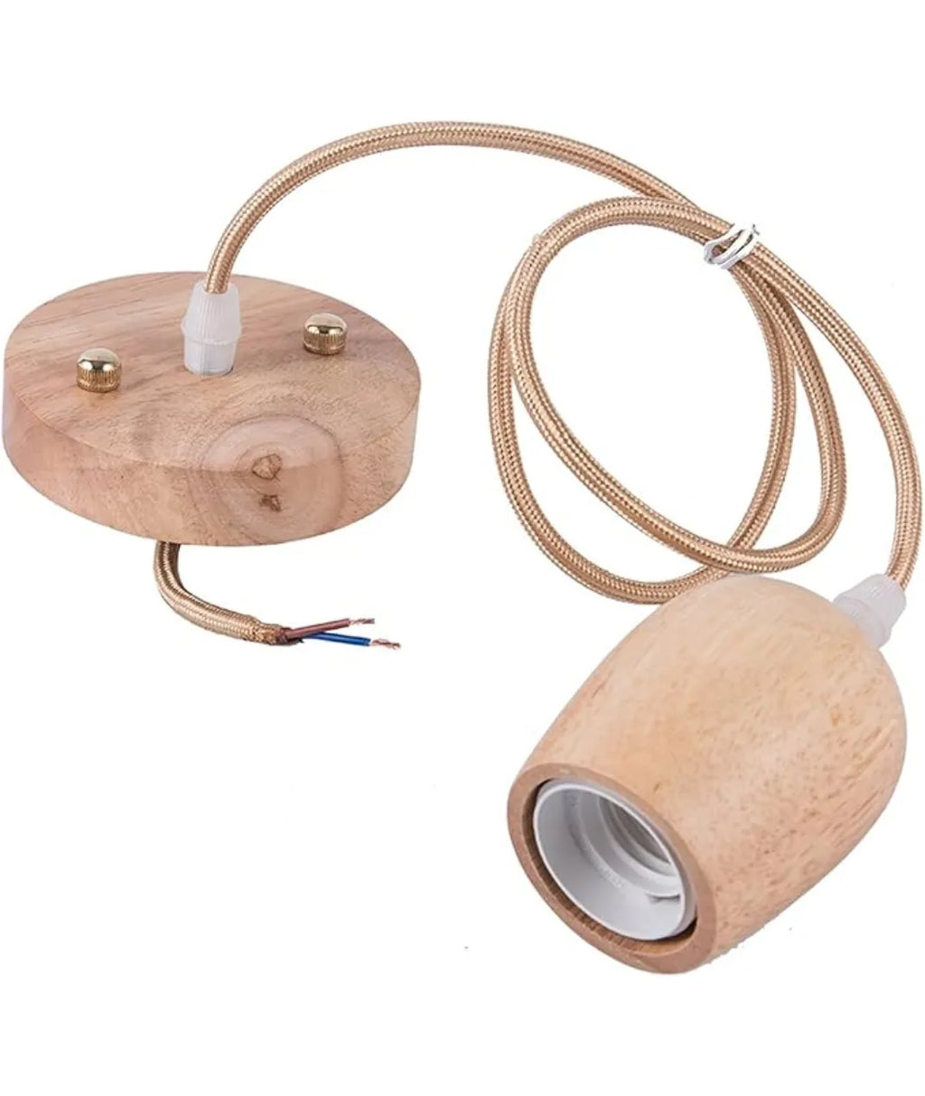 Wooden Pendant Lights Hanging Switch Light Holder