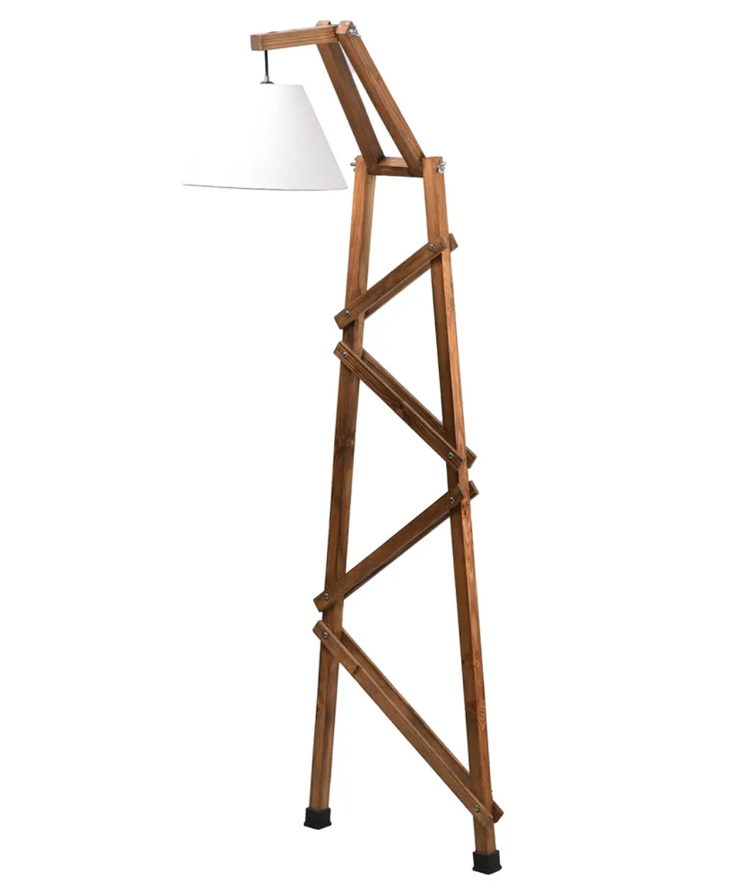 Wall Leaning Standing Floor Wooden Lamp