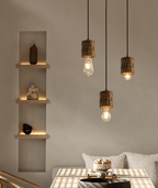 Woodpecker Timber Stump Pendant Lamp (Natural Wood Finish)