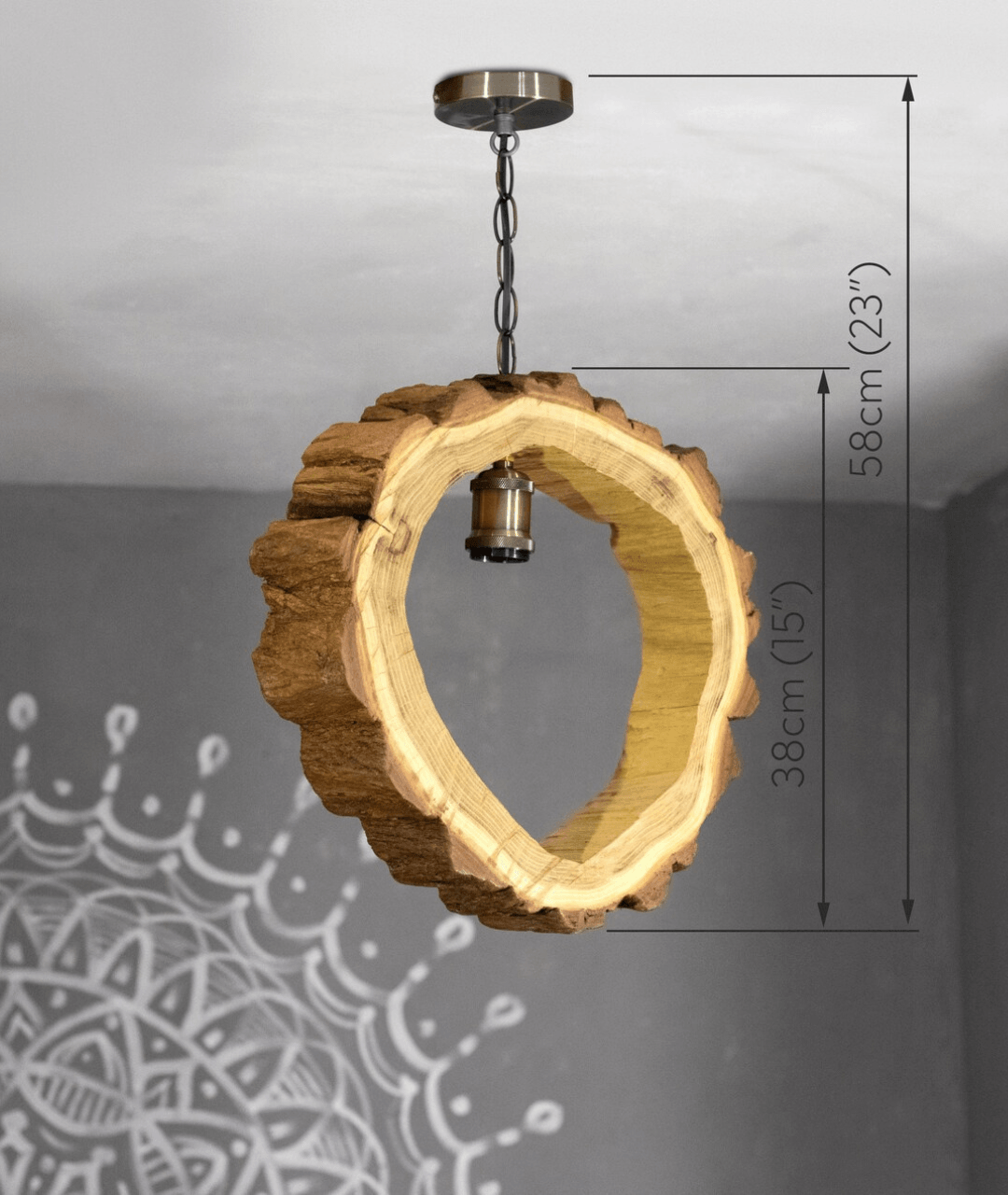 Handcrafted Wood Rustic Pendant Light Chandelier