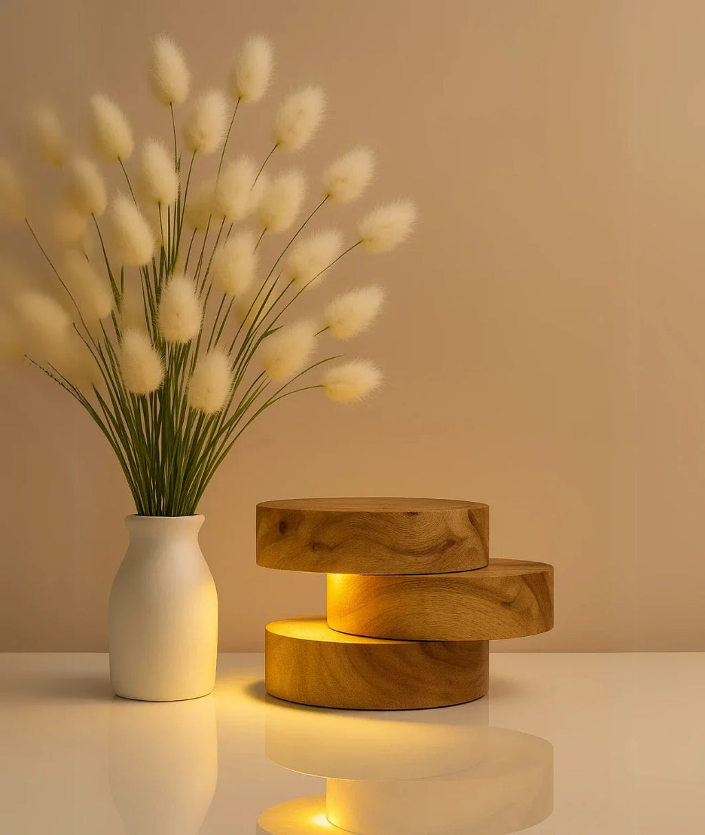 Wooden log Cutting Lamp