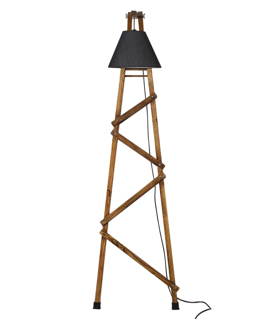 Wall Leaning Standing Floor Wooden Lamp