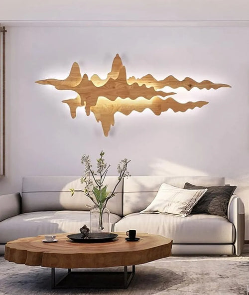 Creative Cloud Style Wooden Wall Lamp