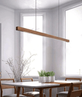 Minimalist Ash Wood Linear LED Pendant