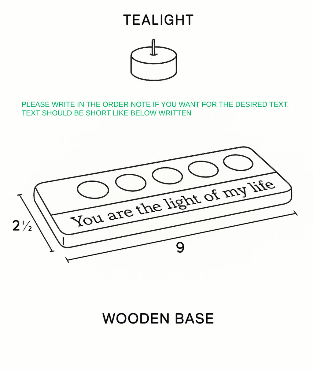 Carved Wooden Five Tealight Holder