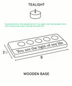 Hand-Carved 5-Cup Wooden Tealight Holder