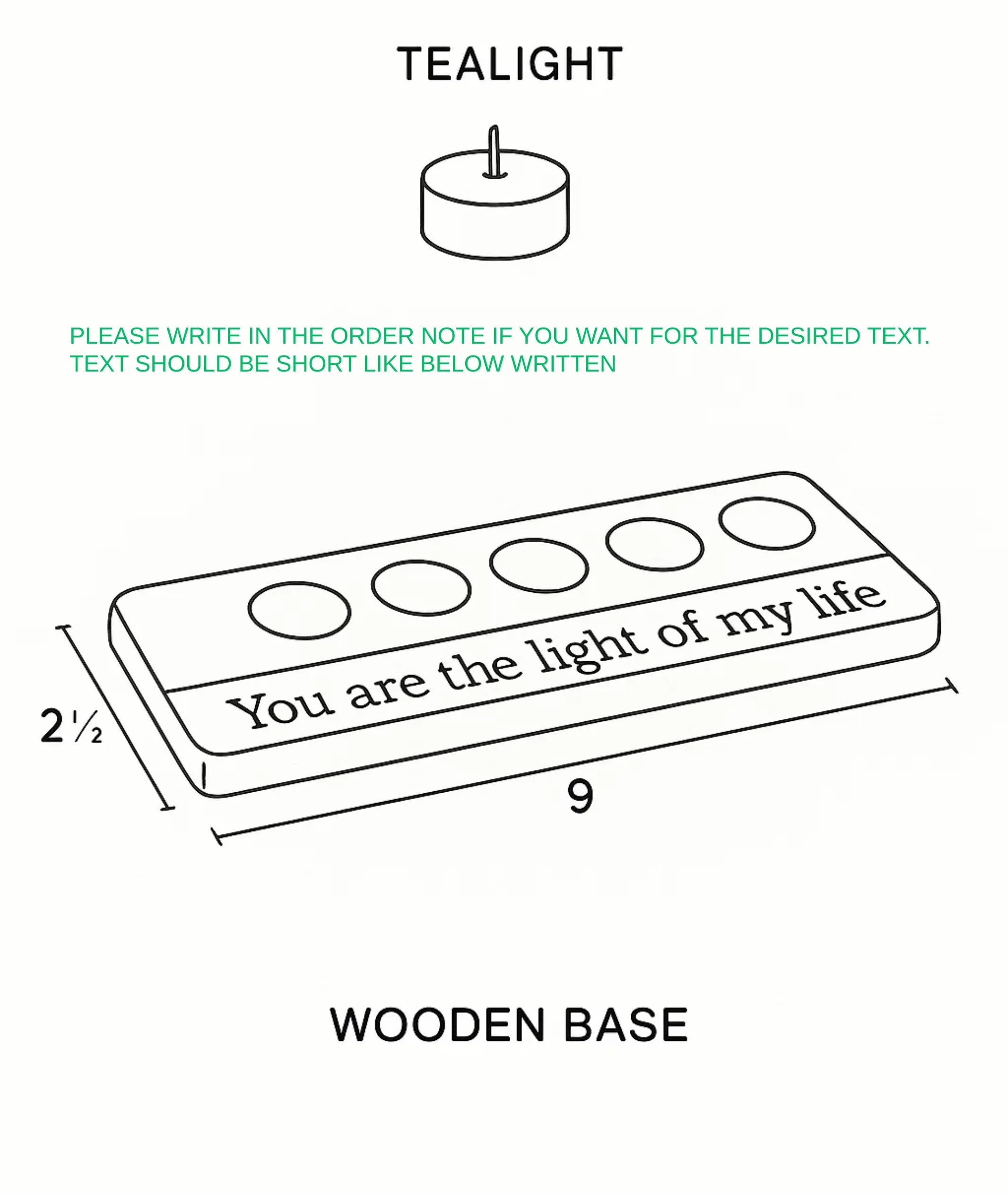 Carved Wooden Five Tealight Holder