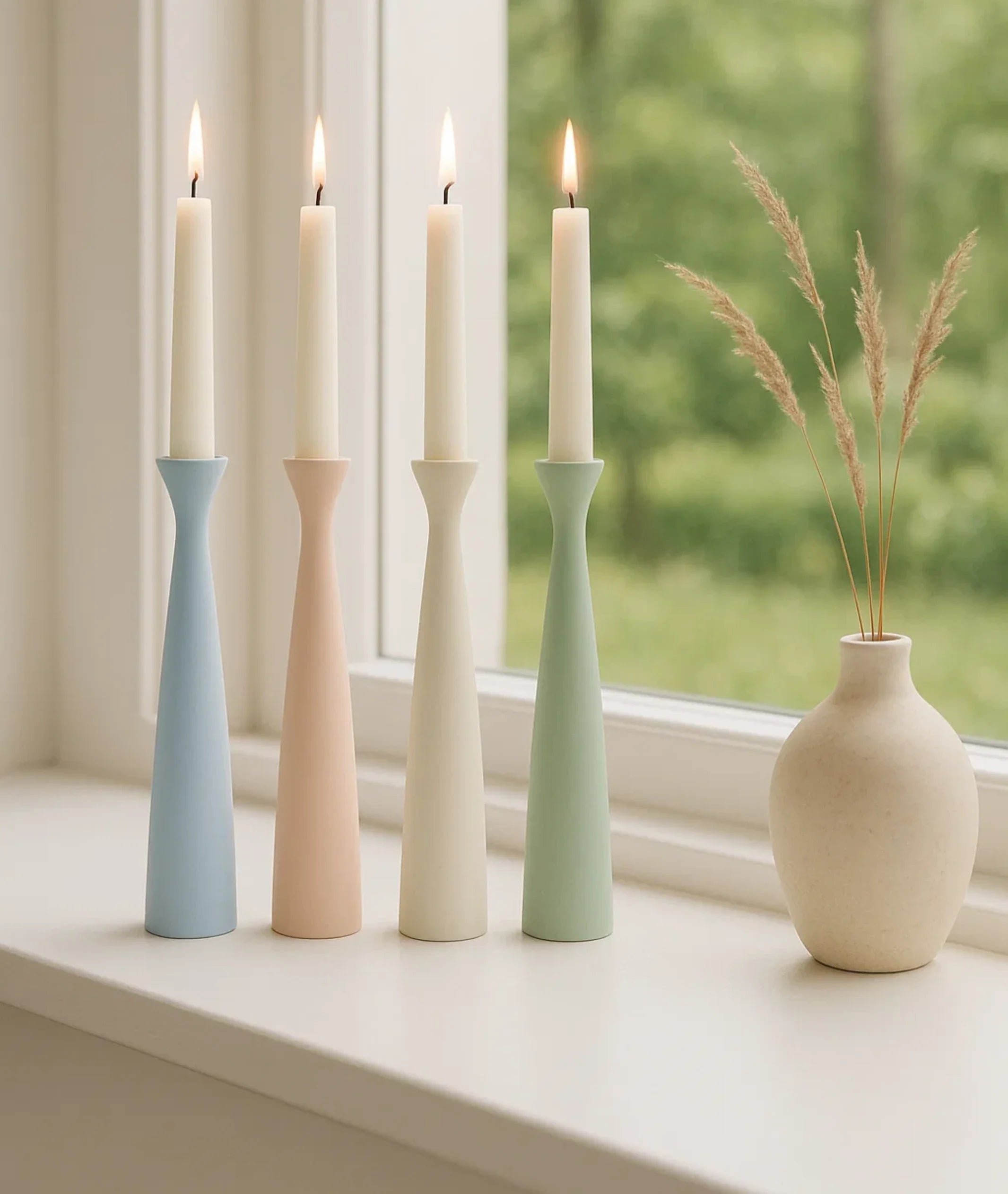 DIY Oak Wooden Candlestick Holder