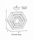 HexaGlow Wooden Candle Holder ⭐