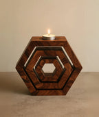 HexaGlow Wooden Candle Holder ⭐