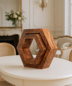 HexaGlow Wooden Candle Holder ⭐