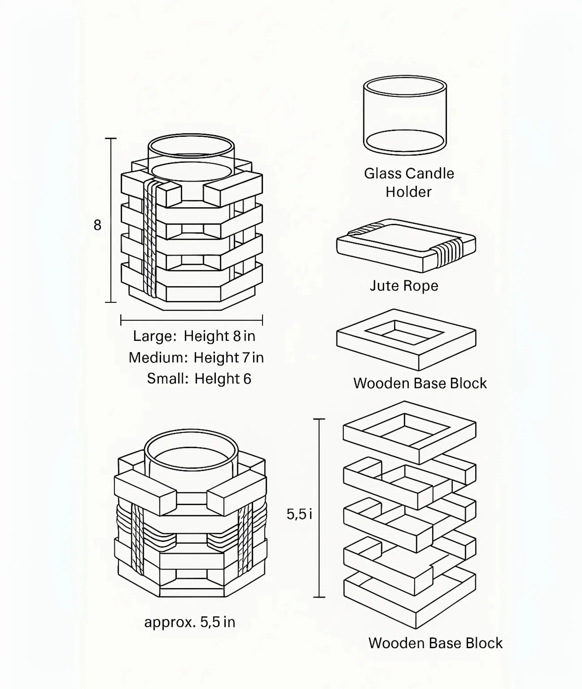 Interlocking Timber Wooden Tealight Holder