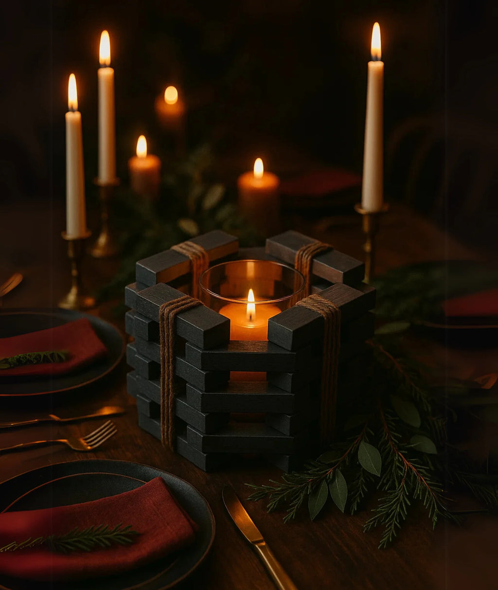 WoodLock Candle Holder