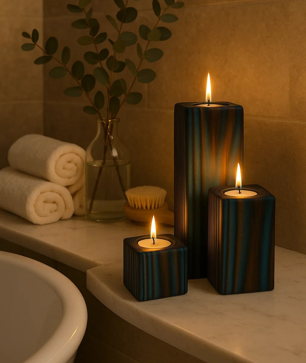 PlazaGlow Wooden Candlestick ⭐