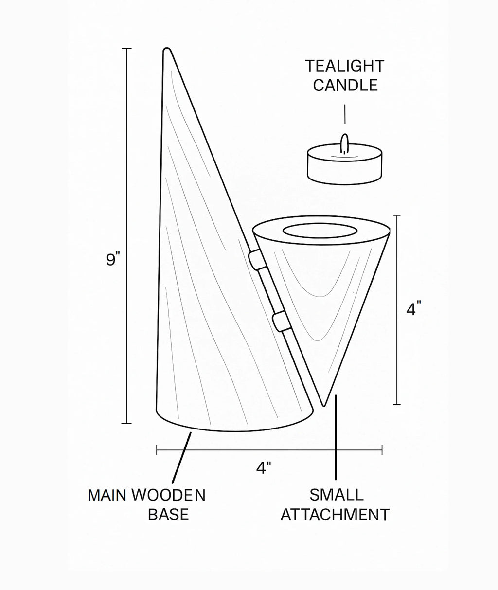 Modern Wooden Tealight Candle Holder