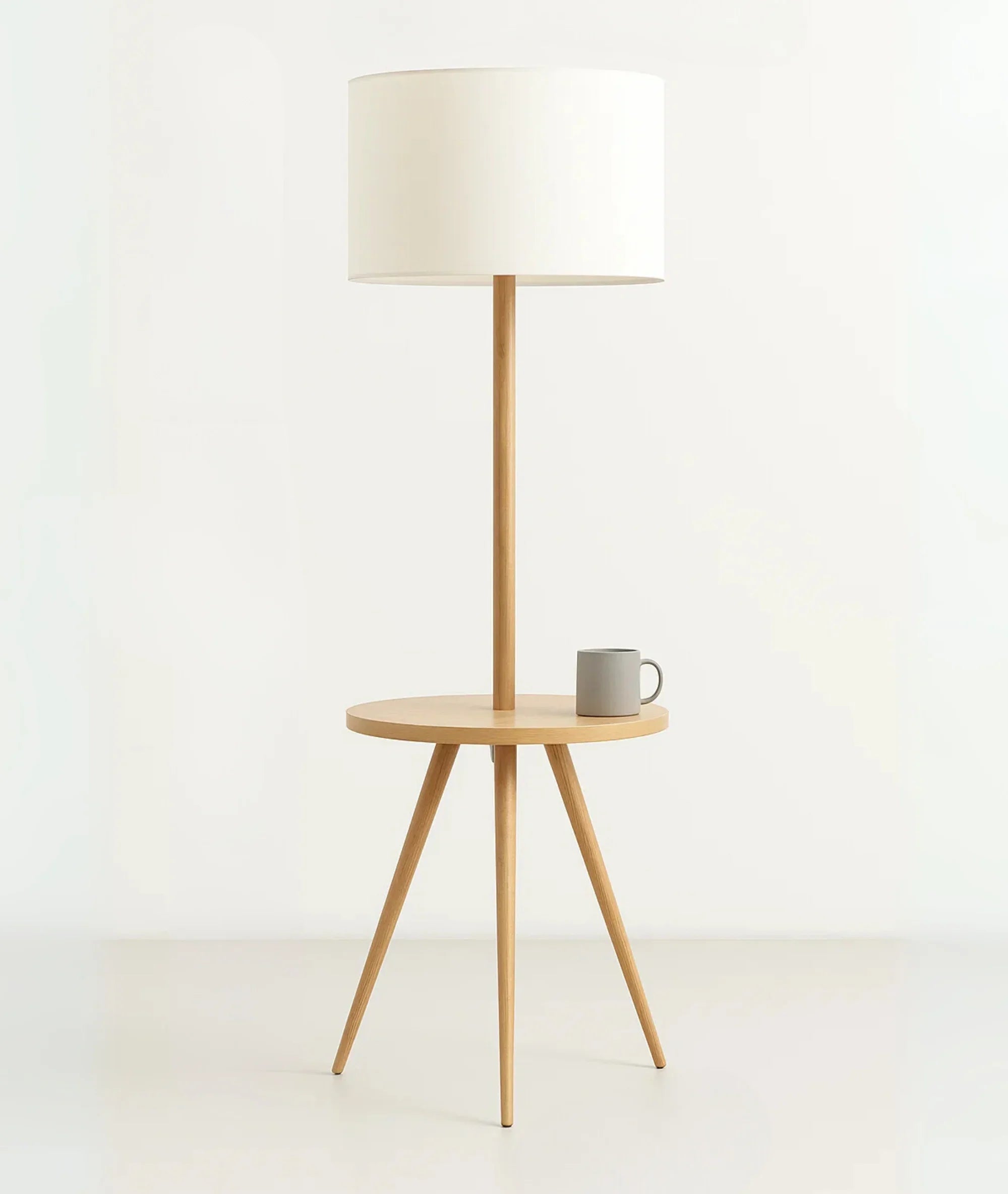 Modern Wooden Tripod Standing Lamp