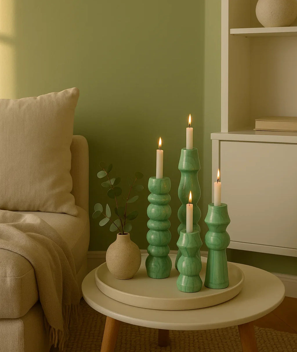 Olaf wooden Candlestick Holder