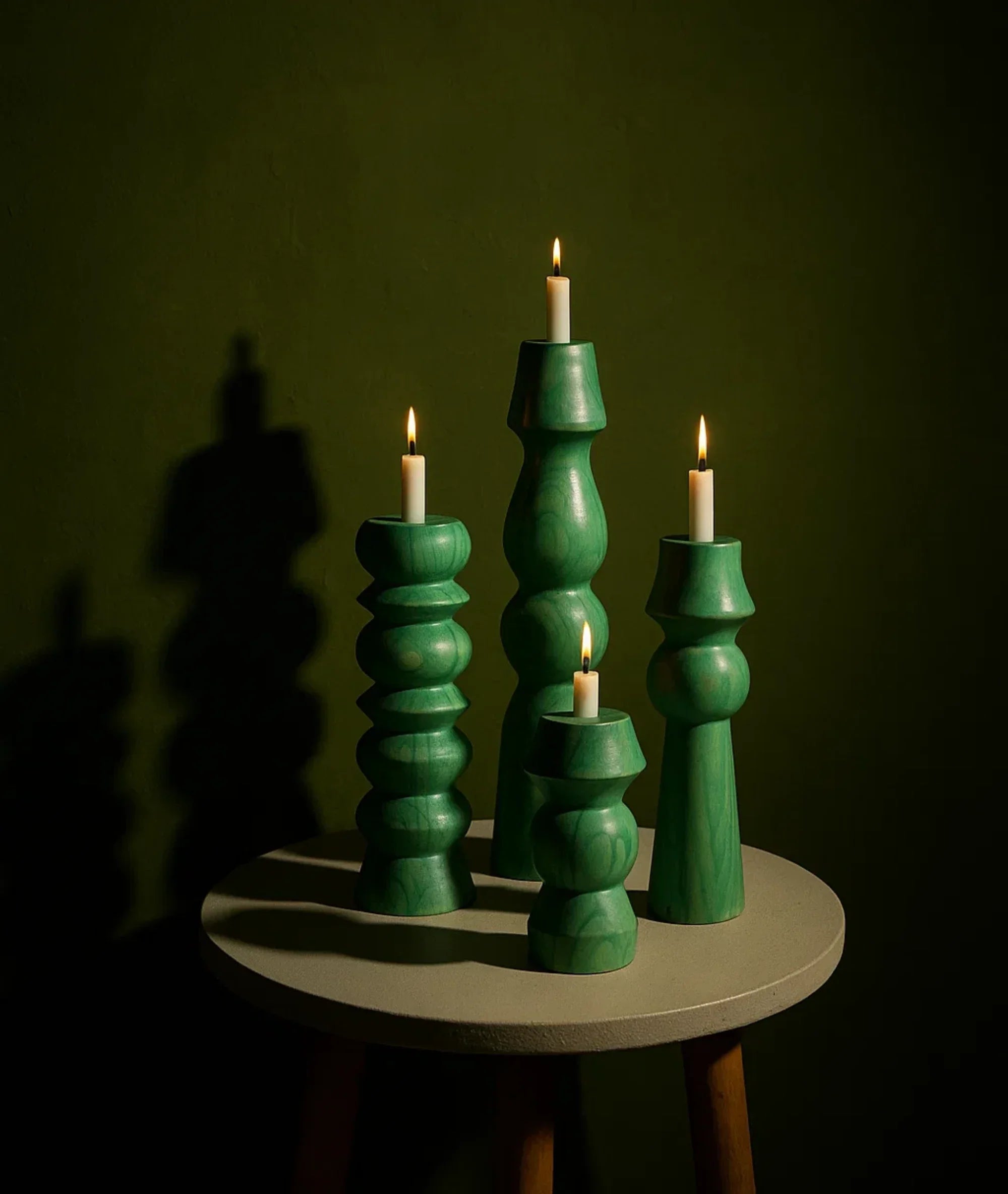 Olaf wooden Candlestick Holder